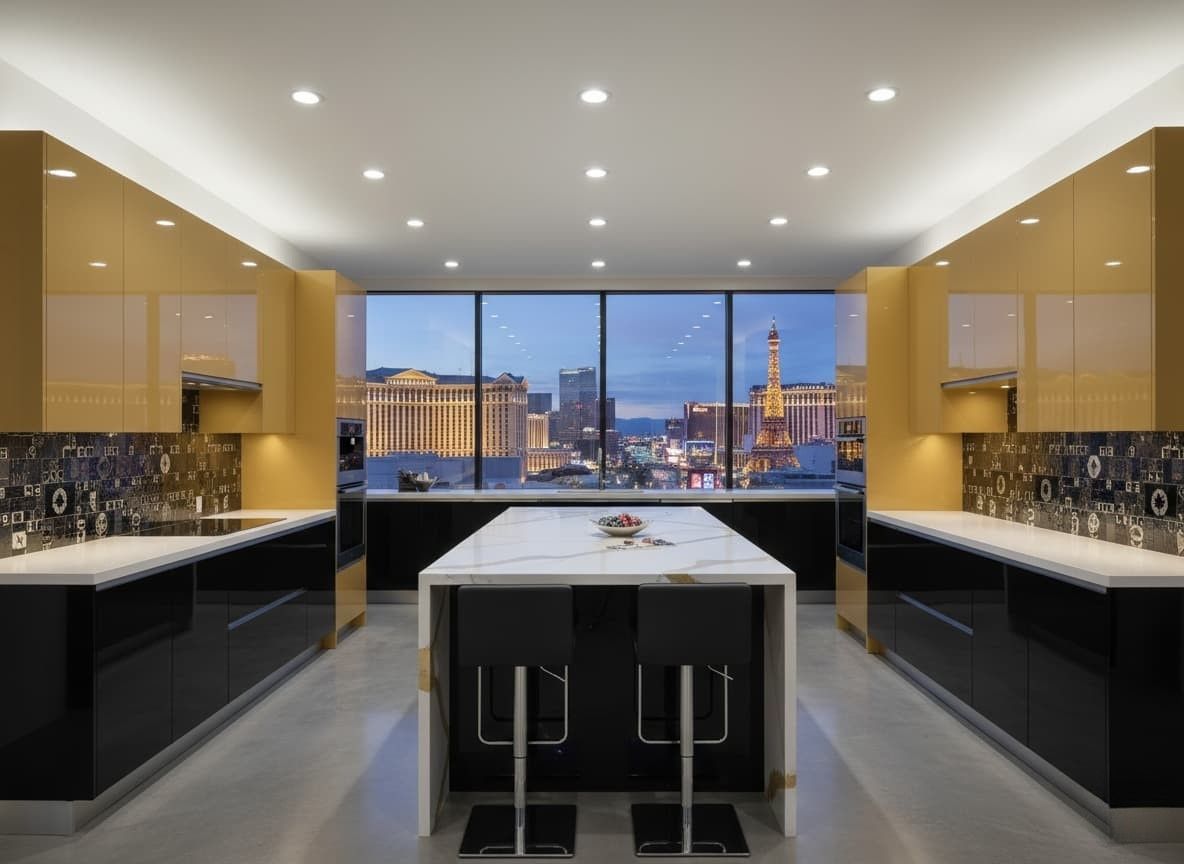 Modern high gloss kitchen cabinets in Las Vegas